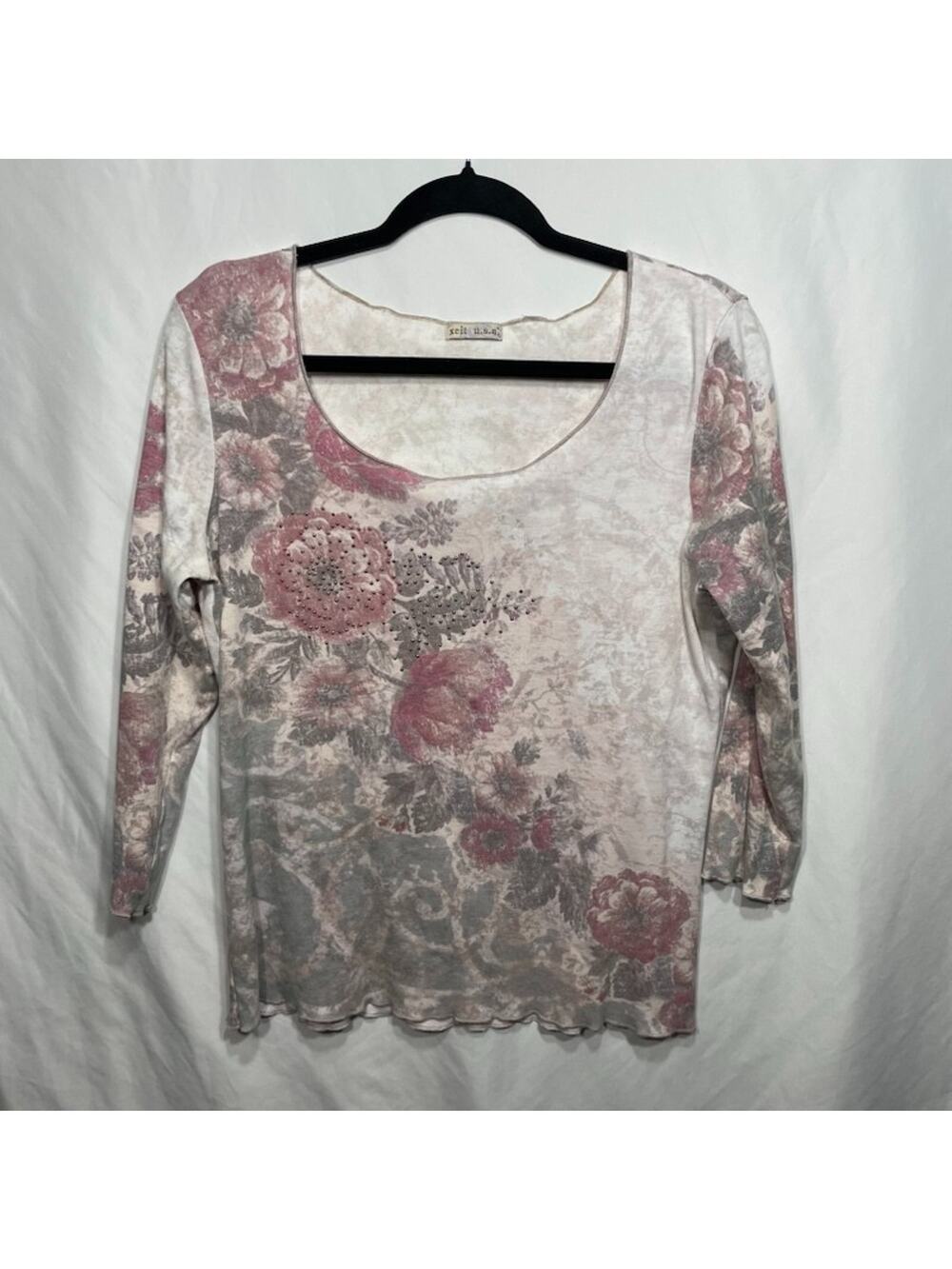 VTG XCIT USA Floral Burnout Print XL Boho Fairy Grunge Y2K Romantic Whimsy